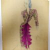 Original Modezeichnung signiert | 1940er Jahre | Francoise Bianell
