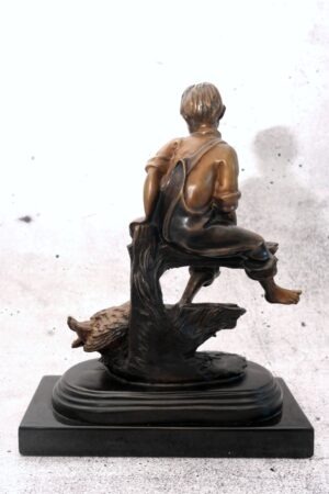 Bronze Figur | Junge mit Ente | von H. Cauer | Signiert | sehr dekorativ