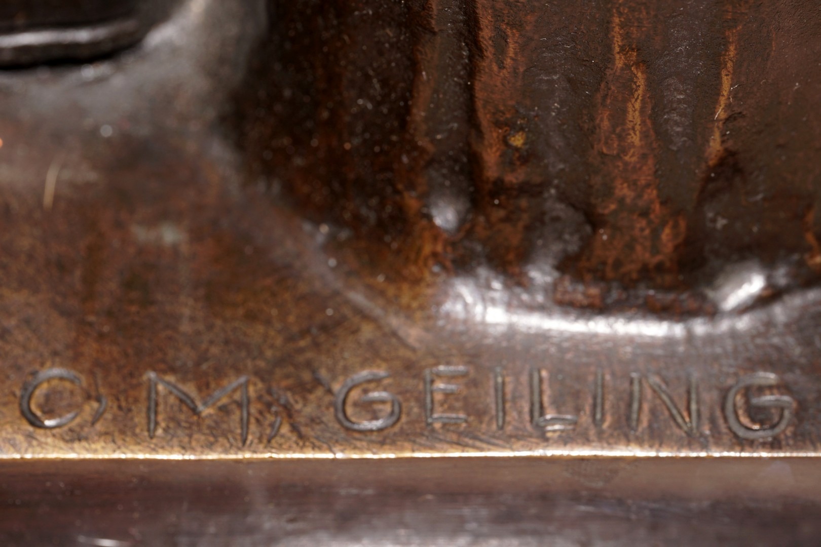 Bronze Figur "Schmied" von C.M. Geiling | Signiert | Düsseldorfer Bronzegießerei