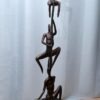 Abstrakte Bronzeskulptur | Seilartisten | 3 Artisten am Seil | Auf Marmorsockel
