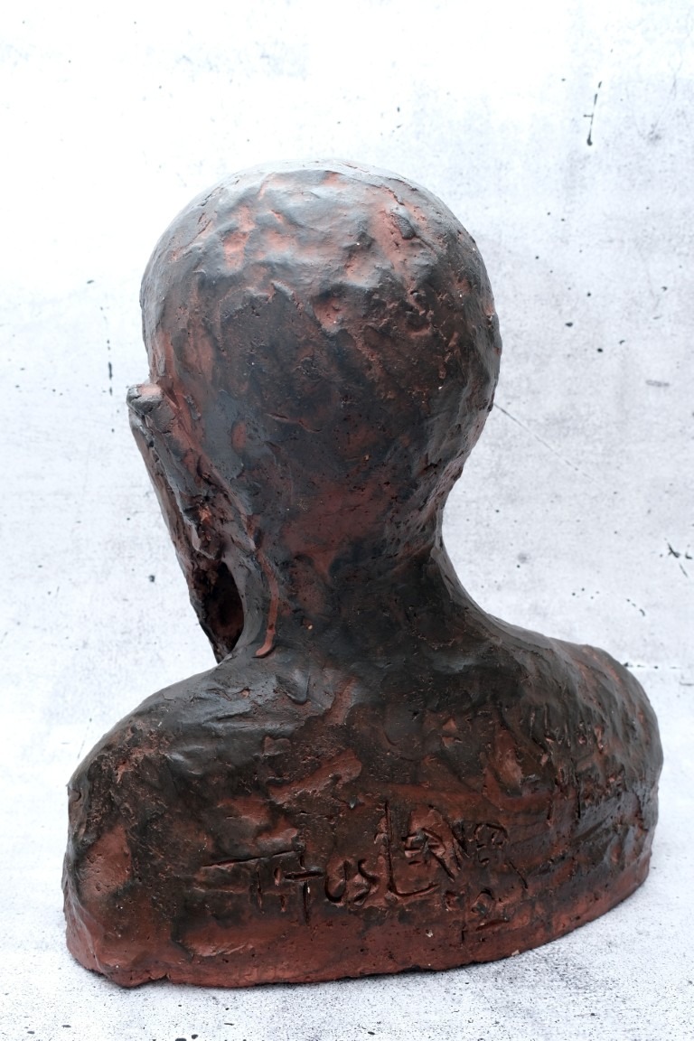 Titus Lerner | original Keramikskulptur | Kopf mit Maske | Signiert | von 1992