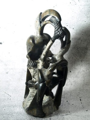 Steinskulptur / Afrikanische Kunst | Pelikanfamilie - sehr schön gearbeitet