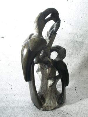 Steinskulptur / Afrikanische Kunst | Pelikanfamilie - sehr schön gearbeitet